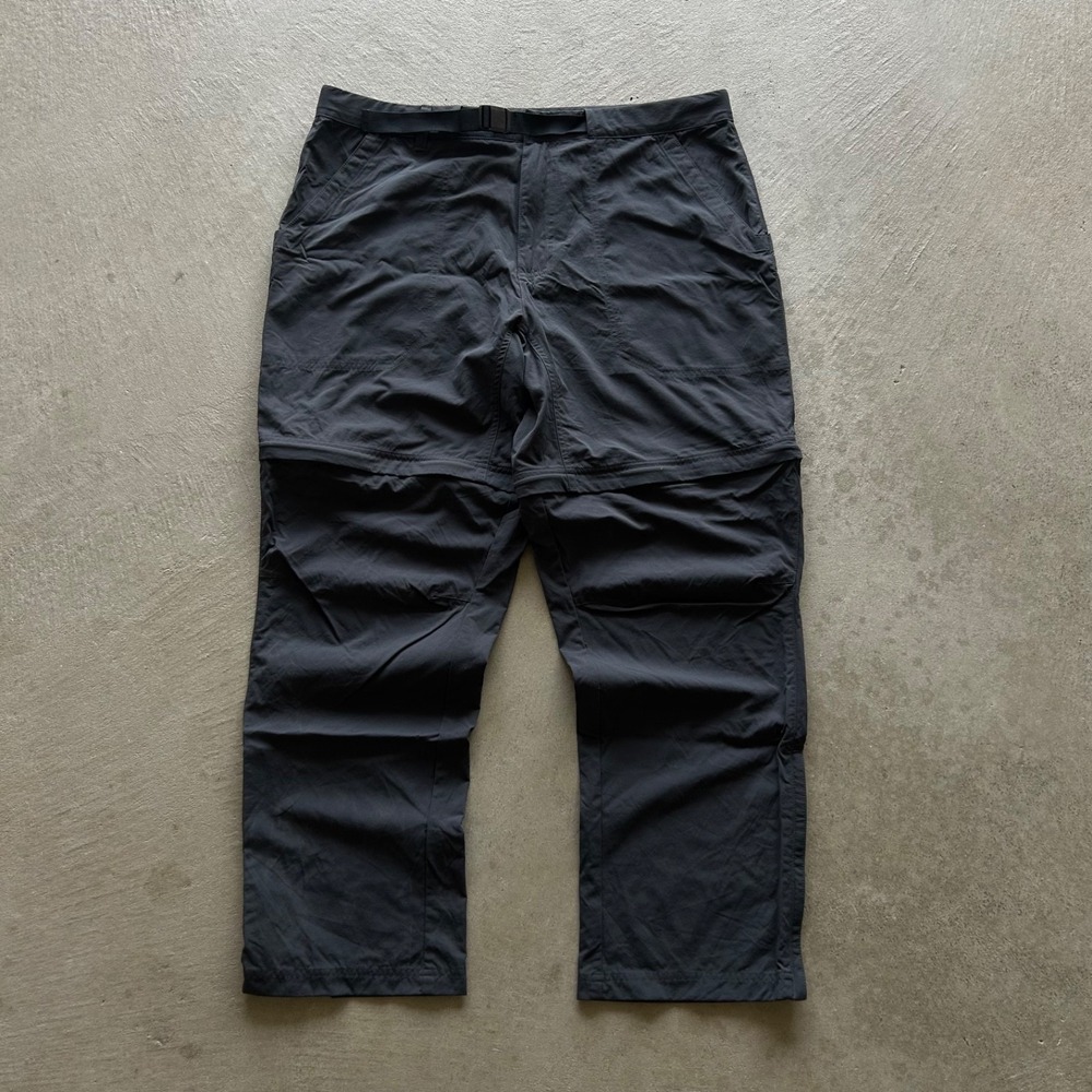 Mountain Hardwear Convertible Pants Mens Size 40 Black Nylon Belted Hiking